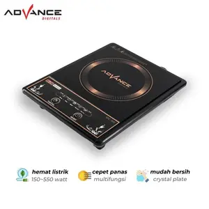 Advance Kompor Induksi IDC-300 Hemat Listrik 150-550 Watt Cepat Panas Multifungsi Permukaan Crystal Plate Mudah Dibersihkan