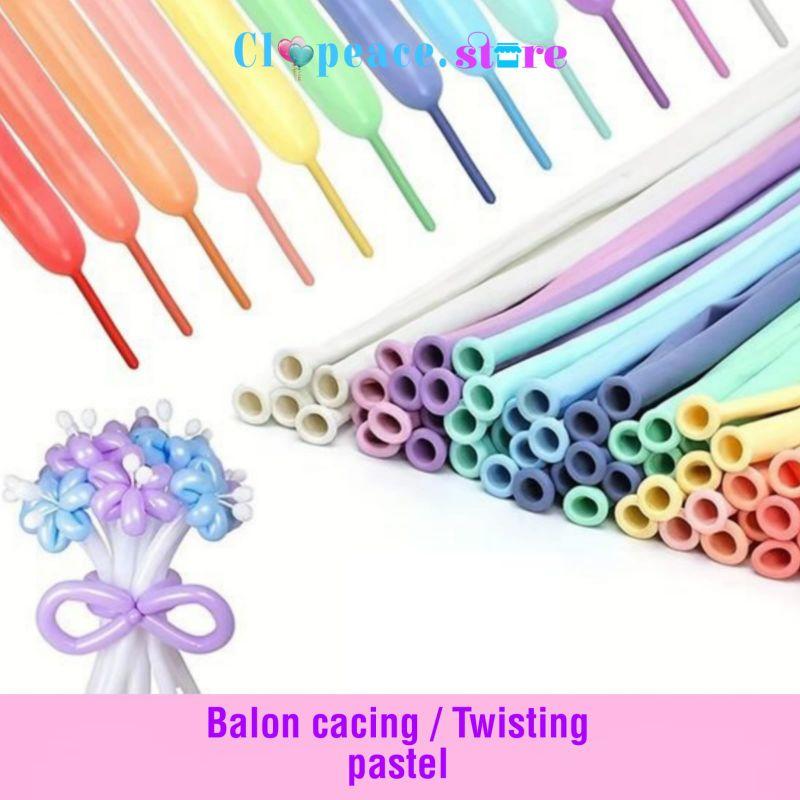 balon latex twist pastel/ balon cacing