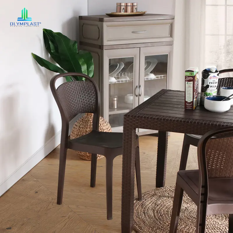 Wins Kursi Makan Olymplast Motif Rotan 209 R Kursi Sender / Sandar Minimalis Premium Quality 2