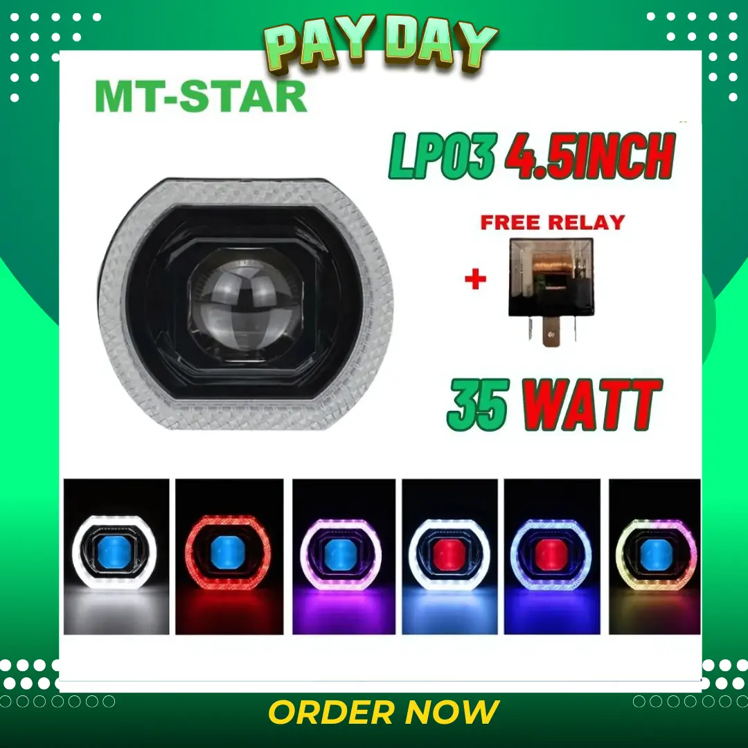 Lampu 4,5 INCH Biled MT-STAR LP03 Projector Projie Biled Crystal Matrix X1 Shroud Akrilik Premium Plus Kipas Warna Kuning Biru Hitam Putih Blue Lens
