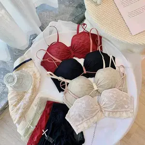 DAPAT 3 SET ! Bra Wanita Set Busa Sedang Tanpa Kawat Bra Push Up Model Half Cup A To B Art 01 Setelan Bh