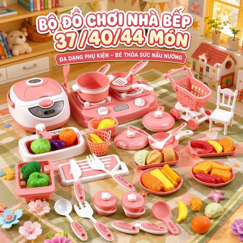 Bộ Đồ Chơi Nấu Ăn Trẻ Bếp Giả Lập Điện Từ Đồ Dùng Nhà Bếp Giả Chất Liệu Abs Cao Cấp Bo Tròn Phụ Kiện Phong Phú Hỗ Trợ Phát Triển Kỹ Năng Tay Mắt Phù Hợp Cho Bé Từ 3 Tuổi Làm Quà Sinh Nhật Có Bộ 37 Món / Bộ 40 Món / Bộ 44 Món