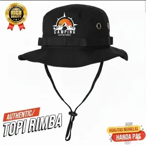 Camping Adventure Topi Rimba Gunung Outdoor Hiking Camping Hat Tali Premium Original Unisek Logo CAMPING ADVENTURE