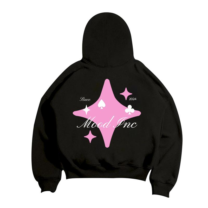MOOD INC - Sweater Hoodie Boxy Fit Original Basic Dominoz Fleece Limited Edition Pria Wanita Hoodie Oversize Hitam Tebal Keren  Unisex Jumper 0
