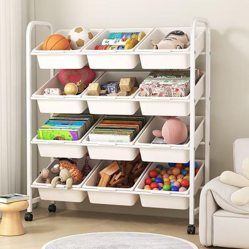 Kệ xe đẩy Spa Kệ bỉm sữa khung sắt đa năng Khay để đồ chơi trẻ em Giá sách tiện lợi