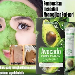 Complex Acid Avocado Bubble Mask 4gx12pcs/ Masker Wajah Dengan Busa Ekstrak Alpukat masker mencerahkan wajah kusam maskbubble mask masker penghilang komedo / Masker Gelembung Alpukat Mengangkat Komedo Dan Membersihkan Pori Pori
