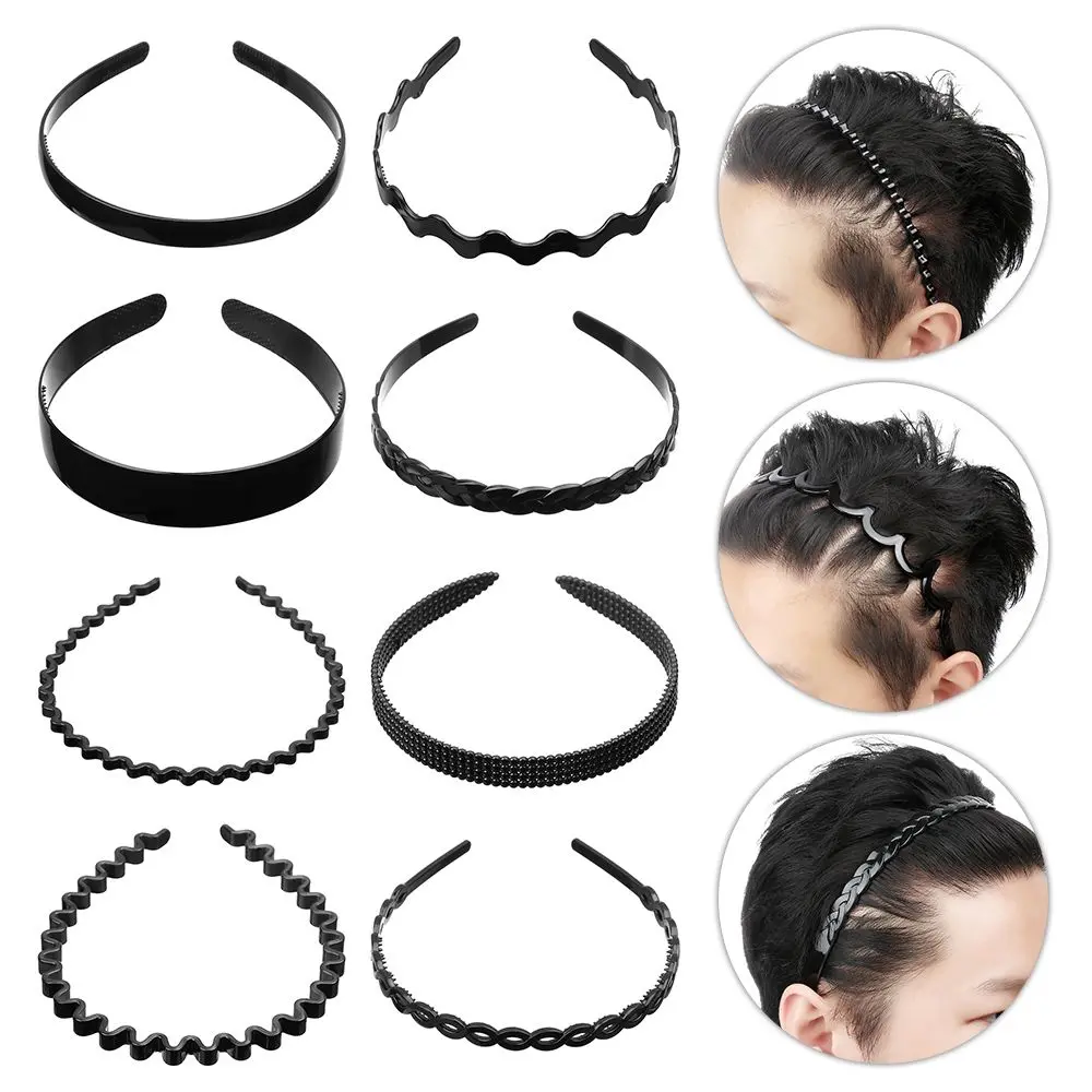 Băng Đô, Băng Đô Lượn Sóng Lò Xo, Unisex, Dành Cho Nam Và Nữ, Bờm Tóc Thể Thao, Phụ Kiện Cài Tóc Chống Trượt, Phụ Kiện Tóc Màu Đen, Thời Trang Ngoài Trời, Băng Đô Yoga