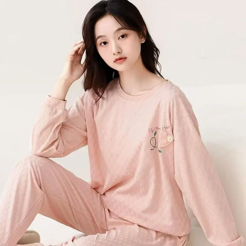 Set Piyama Dewasa Stok Ready Oblong Motif One Set Baju Panjang Celana Panjang Wanita Nyaman