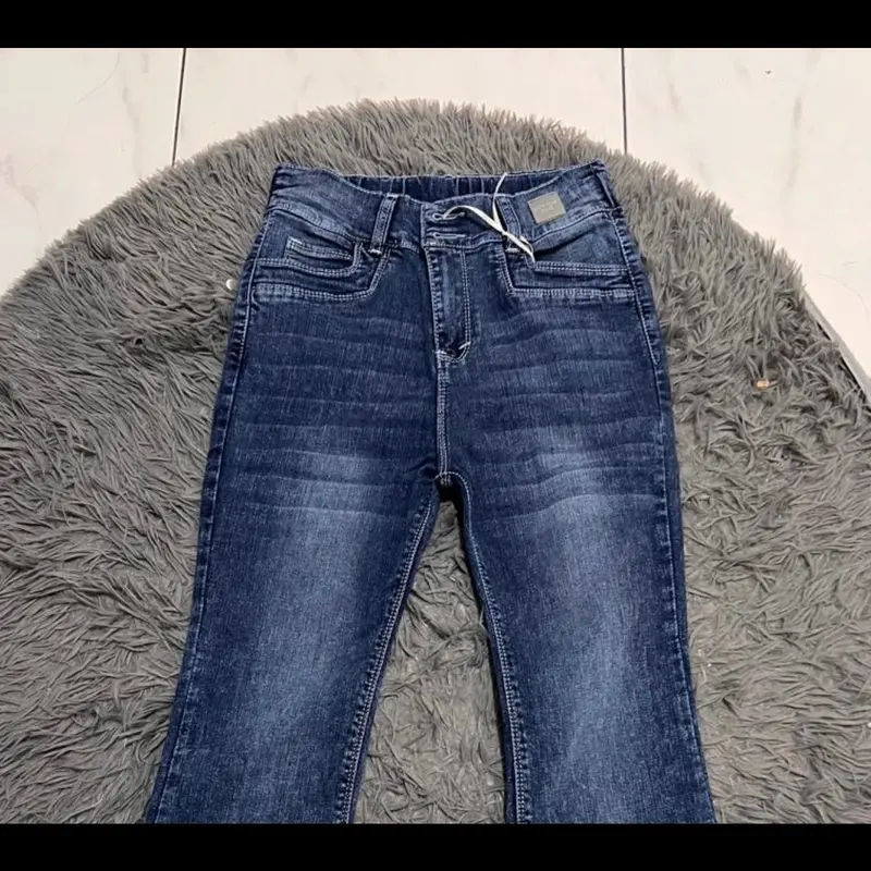 Snacks - Celana Jeans Wanita Cutbray Geminy Pinggang Karet Kancing 2 Ban Lebar Variasi Kantong Depan // Softjeans Stretch // Size 27 - 34 // Cod // Real Pict 1