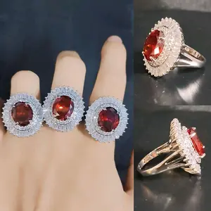 Xuping88 Cincin Pesta Wanita Merah Titanium