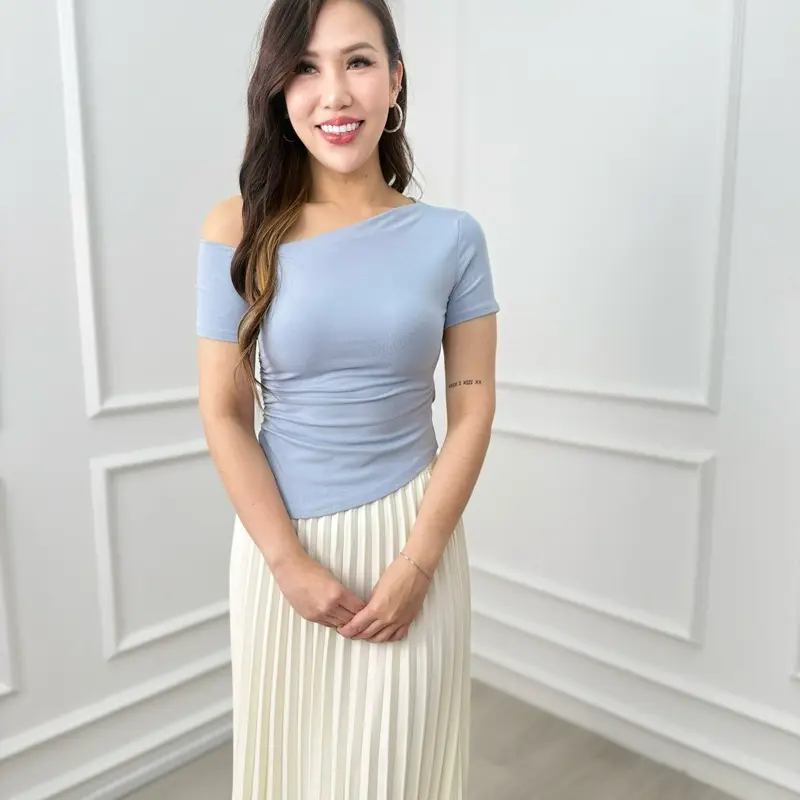 ONE SIDE OFF SHOULDER S/S TOP