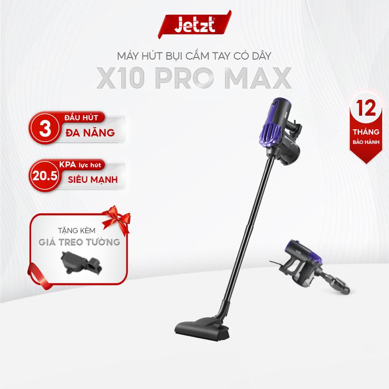 LIVESTREAM Máy hút bụi cầm tay có dây JETZT X10 PROMAX 20.500Pa làm sạch vượt trội Không tặng kèm đầu hút giường nệm đối với phân loại X10 PRO Máy Hút Bụi Thế Hệ Mới Chổi Quét 4 Chiều Bảo Hành 12 tháng
