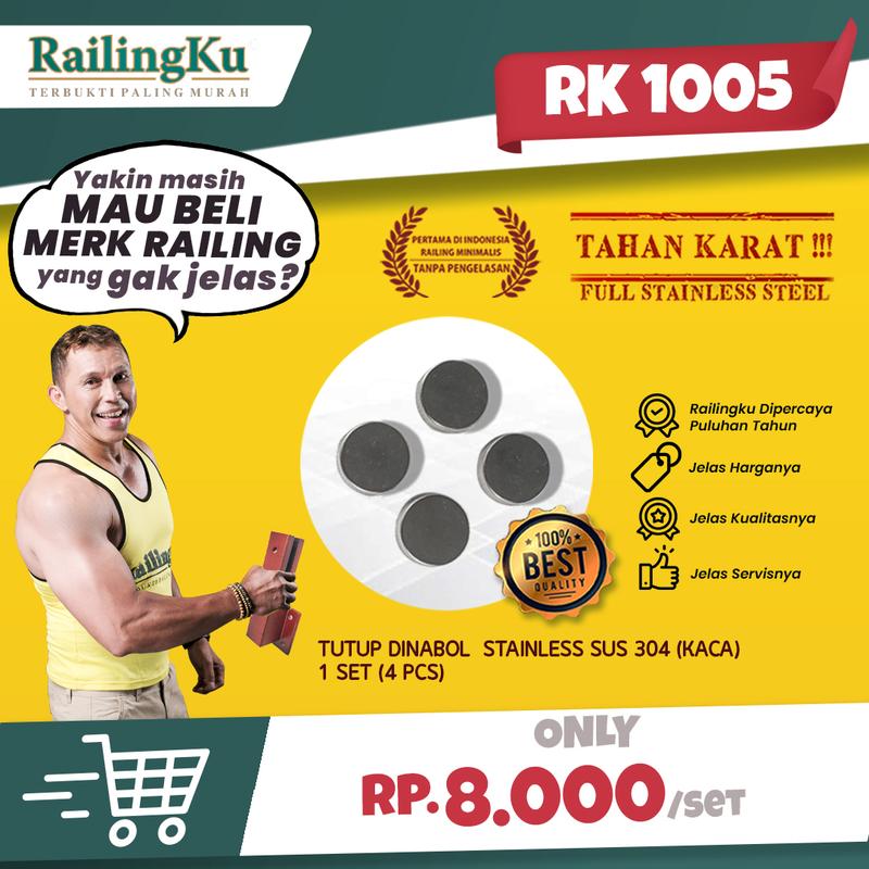 Railingku Aksesoris Railing Tutup Dinabol Stainless SUS 304 RK 1005 1