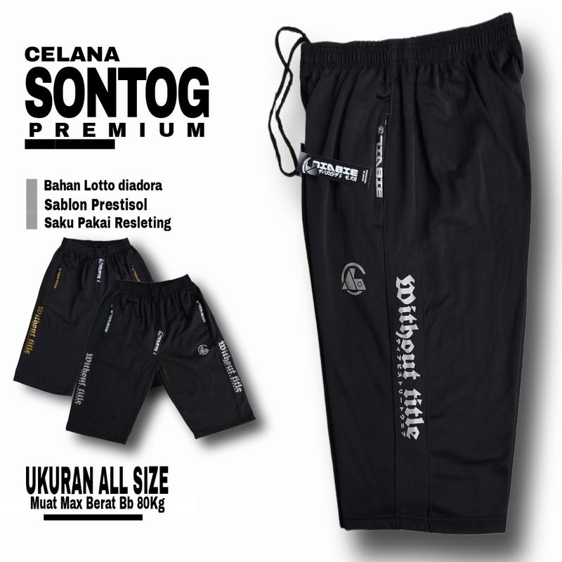Product Introduction of Tiabie Celana Sontog 3/4 Dibawah Lutut Lotto Premium Saku Resleting Pria Wanita - Celana Olahraga  Running Gym Sport Ab 72 8