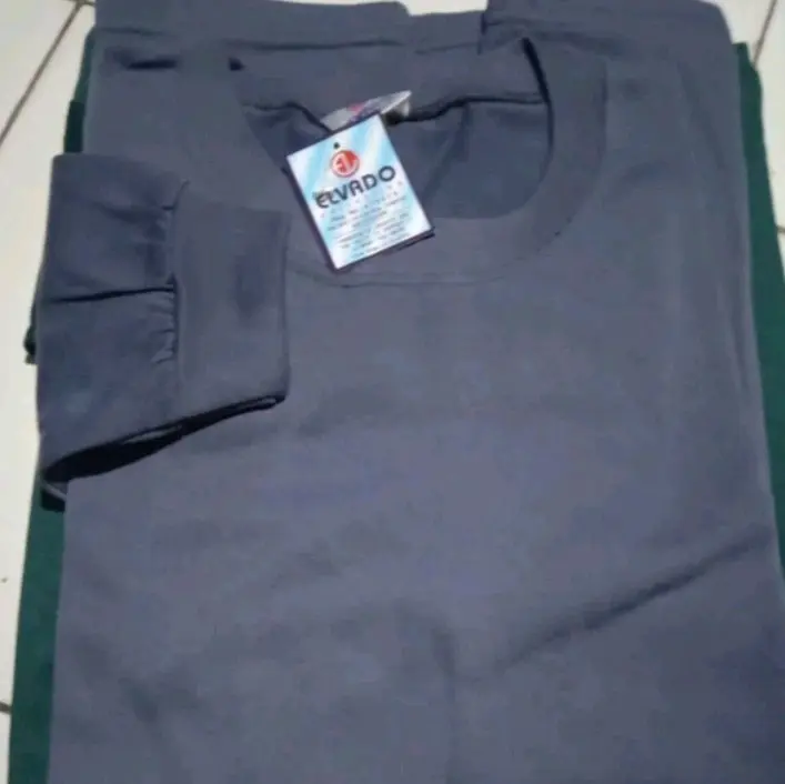 kaos polos lengan panjang blong evaldo Pria Motif Katun Oblong Baju Unisex 2