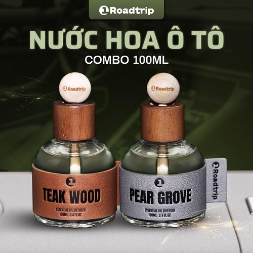 Combo 2 Chai Nước Hoa Ô Tô Cao Cấp 1Roadtrip - Pear Grove + Teak Wood 100ml Không Nồng Gắt Giúp Khử Mùi Chống Say Xe