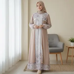 Edisi Raya Zaviera  Gamis anak tanggung bahan ceruty motif premium ( New Collections )