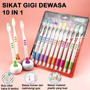 COD Joy KTB Sikat Gigi Set 10 Toothbrush Dewasa 1set Isi 10pcs Bulu Lembut Daily Protection