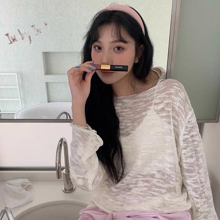 Korean Hollow Out Long Sleeve Knit Top 5