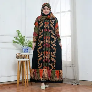 Gamis Set Hijab Terbaru New Motif Setorjoan Jumbo Ld120cm Wanita Panjang Rayon Muslim Rempel