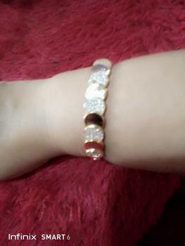 Product Review of Gelang rantai lulut plus plat panjang 18.5cm (perhiasan bahan tembaga berlapis emas 18k) from V**a 0