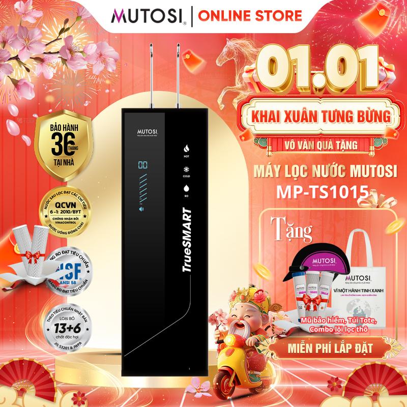  MUTOSI Máy Lọc Nước RO 10 Lõi MP-TS1015 TrueSMART Cảnh Báo Thay Lõi Thông Minh. 3 Chế Độ Nóng Lạnh Nguội. Hiển Thị TDS Chất Lượng Nước Sau Lọc Chuẩn QCVN6-1:2010 BYT 