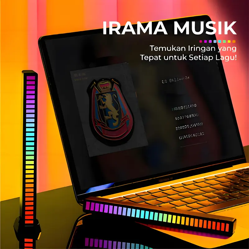 Lampu Musik LED RGB Bar Strip Spectrum Sound Sensor Control Atmosphere Ambient Cable Usb AH060 3