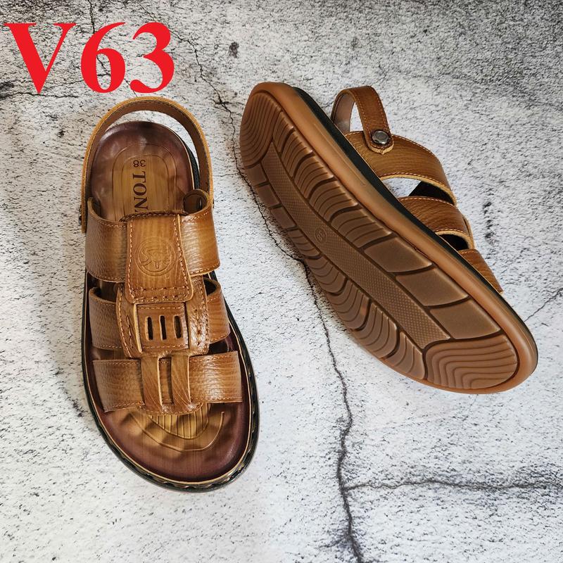 Dép Da Nam Cao Cấp Tăng Chiều Cao, Đế Kếp Massage Êm Ái , Da Bò Nhập Khẩu Khâu 2 Đường Chỉ Chắc Chắn. Bảo Hành Chính Hãng Tonavy. Mã Dép Rọ