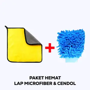 Paket Kain Lap Microfiber & Sarung Tangan Cendol Microfiber Cleaning