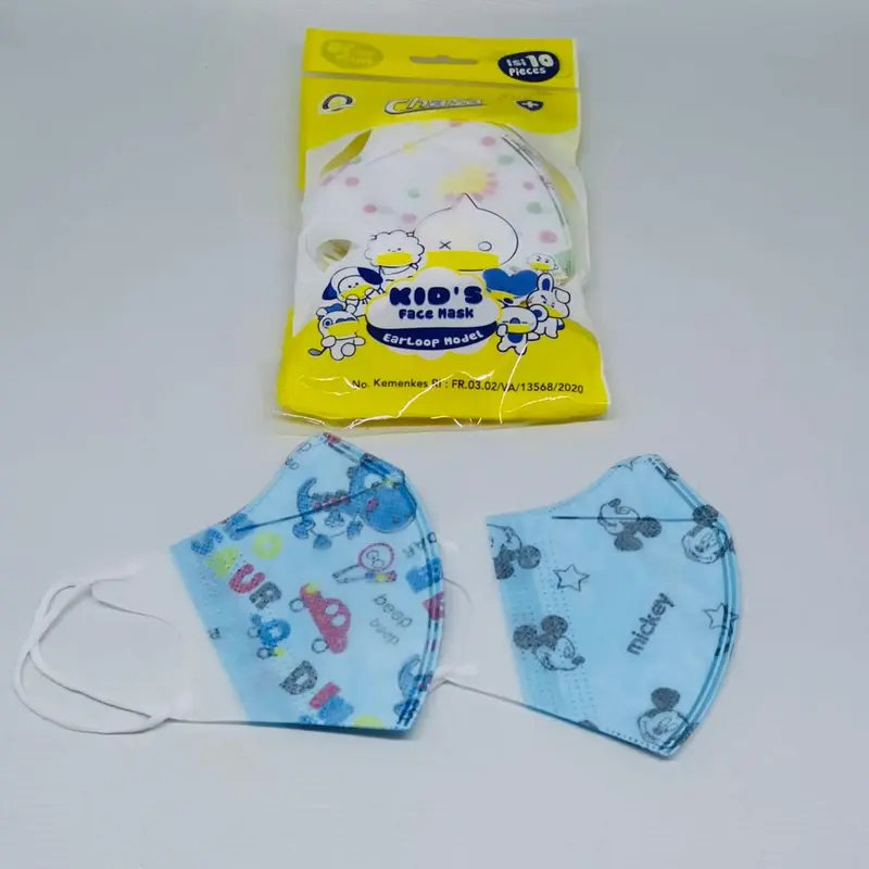 Duckbill Anak Chasa Sachet per 10pcs 3ply Earloop Masker Duckbill Anak Motif Earloop Kemenkes / Masker Medis Anak Motif 2