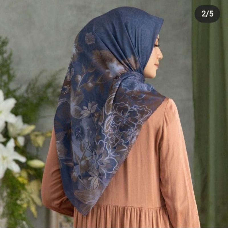 PROMO HIJAB/JILBAB VOAL MOTIF PRINTING LASER CUT SEGI EMPAT 4