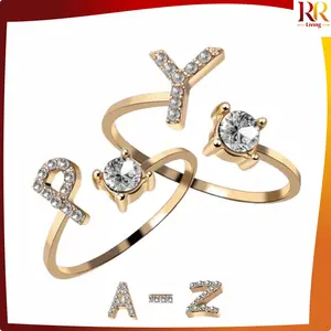 [COD] RR K59 Cincin Huruf Gold Stainless Inisial Nama Cincin Alphabet / Cincin Abjad Huruf A-Z Wanita Fashion / Cincin Wanita Huruf Set Perhiasan Wanita