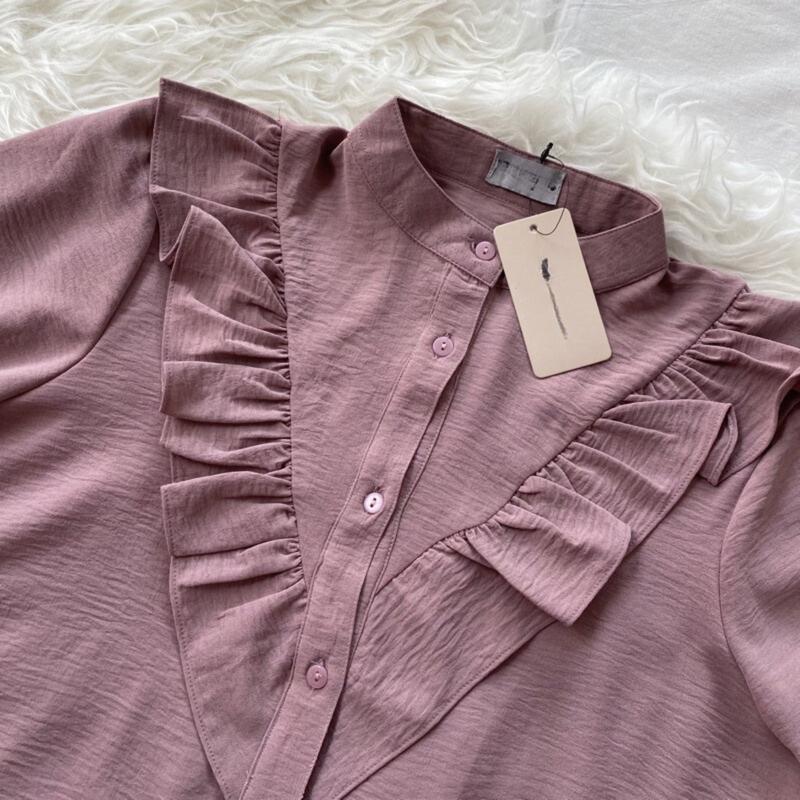 Cala Blouse Crinkle Kemeja Kerja Kemeja Blouse Wanita Terbaru Nyaman 2