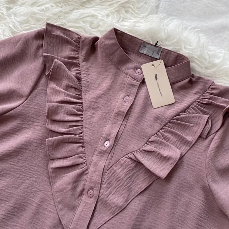 Cala Blouse Crinkle Kemeja Kerja Kemeja Blouse Wanita Terbaru Nyaman 2
