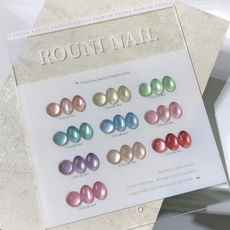  ROU ni Sơn gel mắt mèo thuỷ tinh pha lê trong suốt sáng lấp lánh chuyên dụng cho tiệm nail 