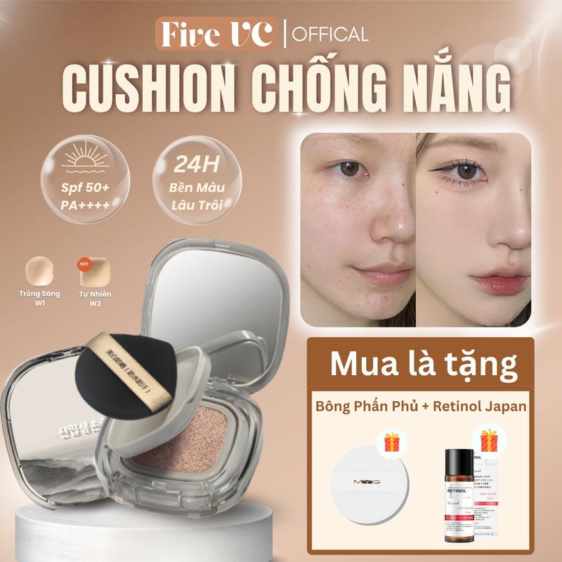 Cushion Hàn Quốc Five Vc – Che Khuyết Điểm Chống Nắng SPF 50+ PA++++ Nâng Tông Làm Sáng Tự Nhiên | Chính Hãng