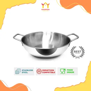 Maspion Maxim Wajan Stainless Steel 20cm 24cm Penggorengan Kitchenware MHS