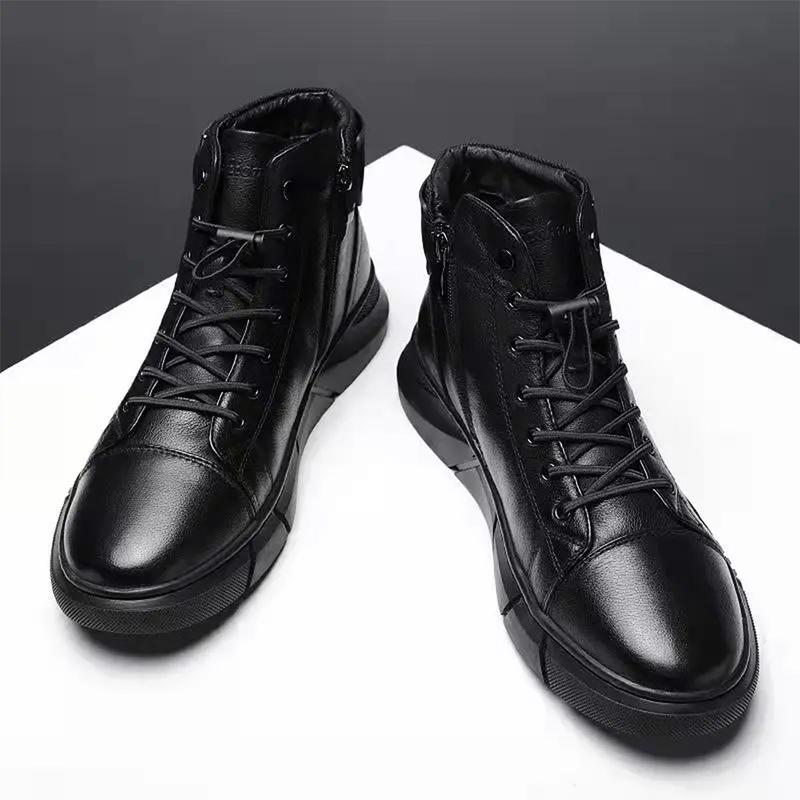 Sepatu Hitam Polos Keren Sepatu Pria Kerja Touring Ride Cowok Keren acara Formal Kasual Anti Slip 2