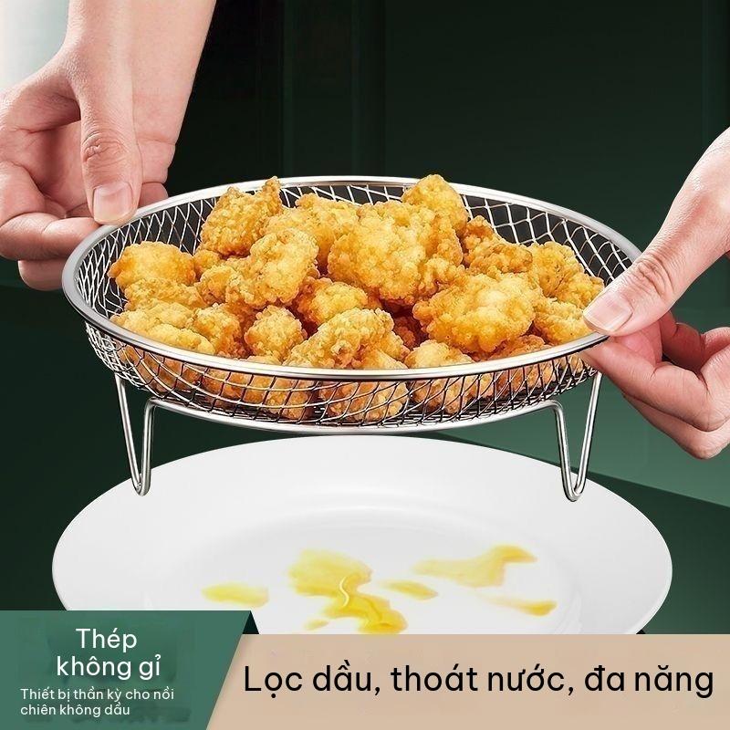 LOOM LURE Giỏ lọc dầu inox dành cho nồi chiên không dầu thiết kế nâng cao giúp nấu ăn lành mạnh hơn