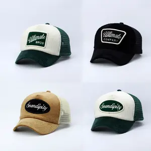 TOPI JARING TRUCKER HAT LIDAH PENDEK BAHAN CORDUROY