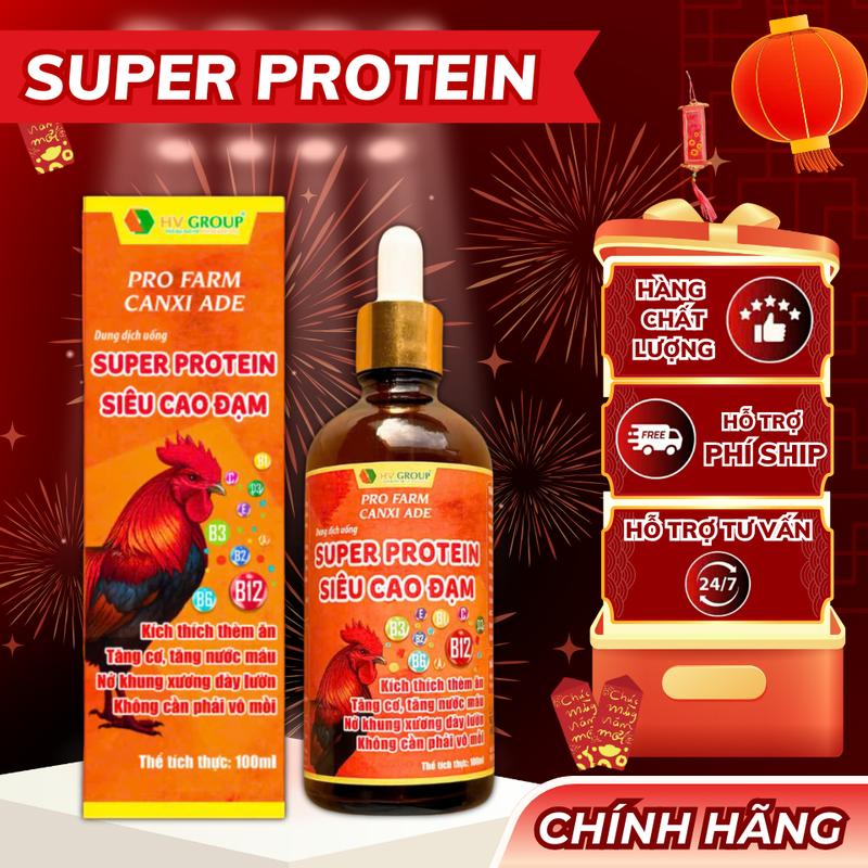 Super Protein Nuôi gà toàn diện - giúp cho gà nở khung lên tay bung lông bật cựa đỏ tích kích mào  100ml  
