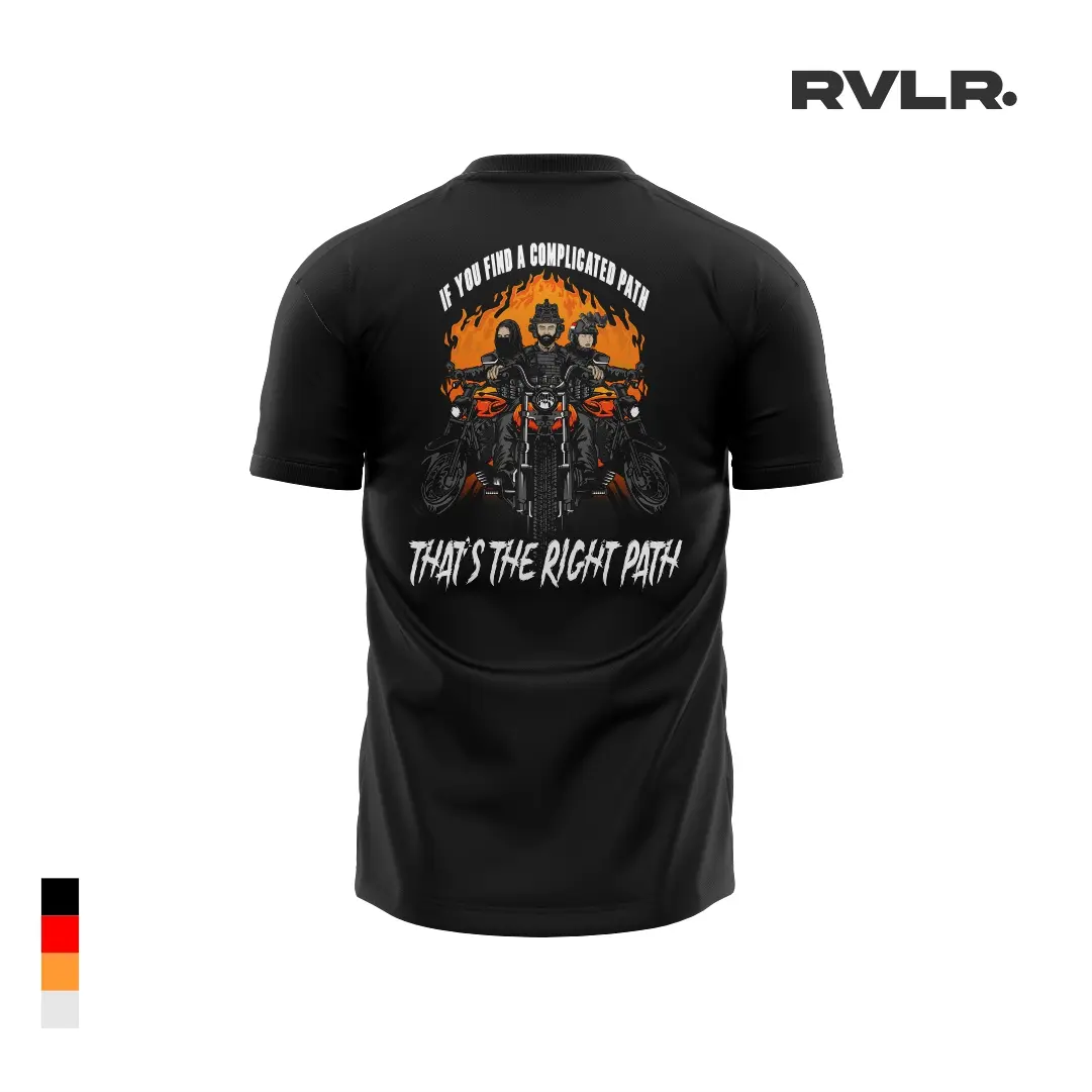 RVLR Official T-Shirt Black The Right Path | Premium Quality Cotton Combed 24s