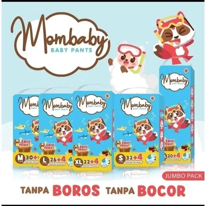 MOMBABY PANTS / POPOK BAYI UNISEX LEBIH HEMAT dan JUMBO
