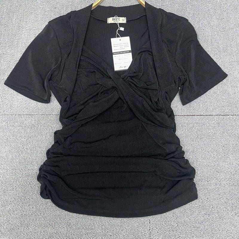 [BIGSIZE] Áo thun nhũ cổ yếm xoắn ngực bigsize nữ 55~85kg 4