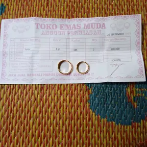 CINCIN POLOS COUPLE DESAIN MEWAH PERHIASAN WANITA BERLAPIS EMAS MUDA TERMURAH