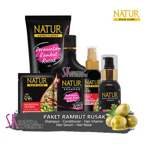 Paket Rambut Rusak Kering Natur Argan Perawatan Rambut Diwarnai & Smoothing Haircare