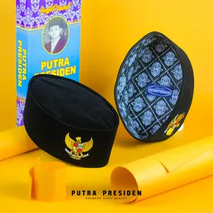Peci Songkok Hitam Motif Garuda Kopiah Logo Garuda Bordir Pria Anak Dewasa Quality