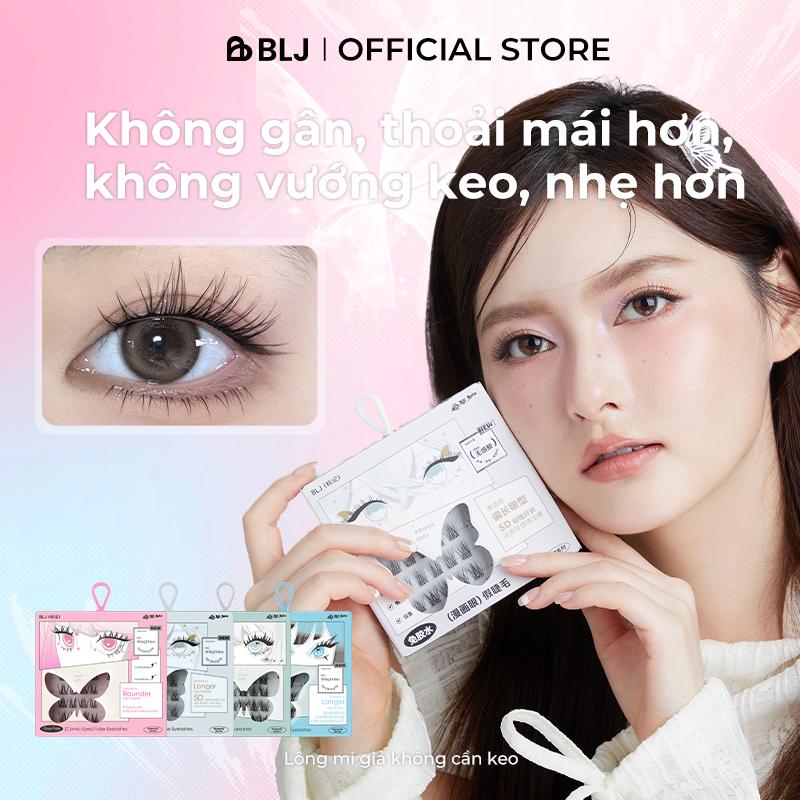 BLJ Lông mi giả không keo Không gân thoải mái hơn không vướng keo nhẹ hơn Làm mắt, uốn mi, nối mi giả tự nhiên  Nữ Trang Điểm Cosmetic Women Mỹ Phẩm mi  giả muse mg