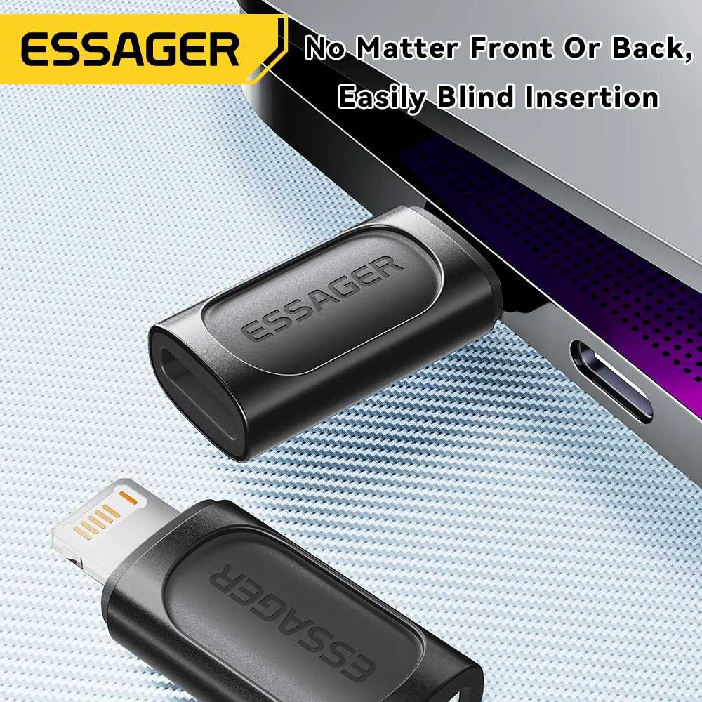 ESSAGER OTG Adapter Lightning Male to Type C Female Fast Charging 3A - EZJTL-HW01-P