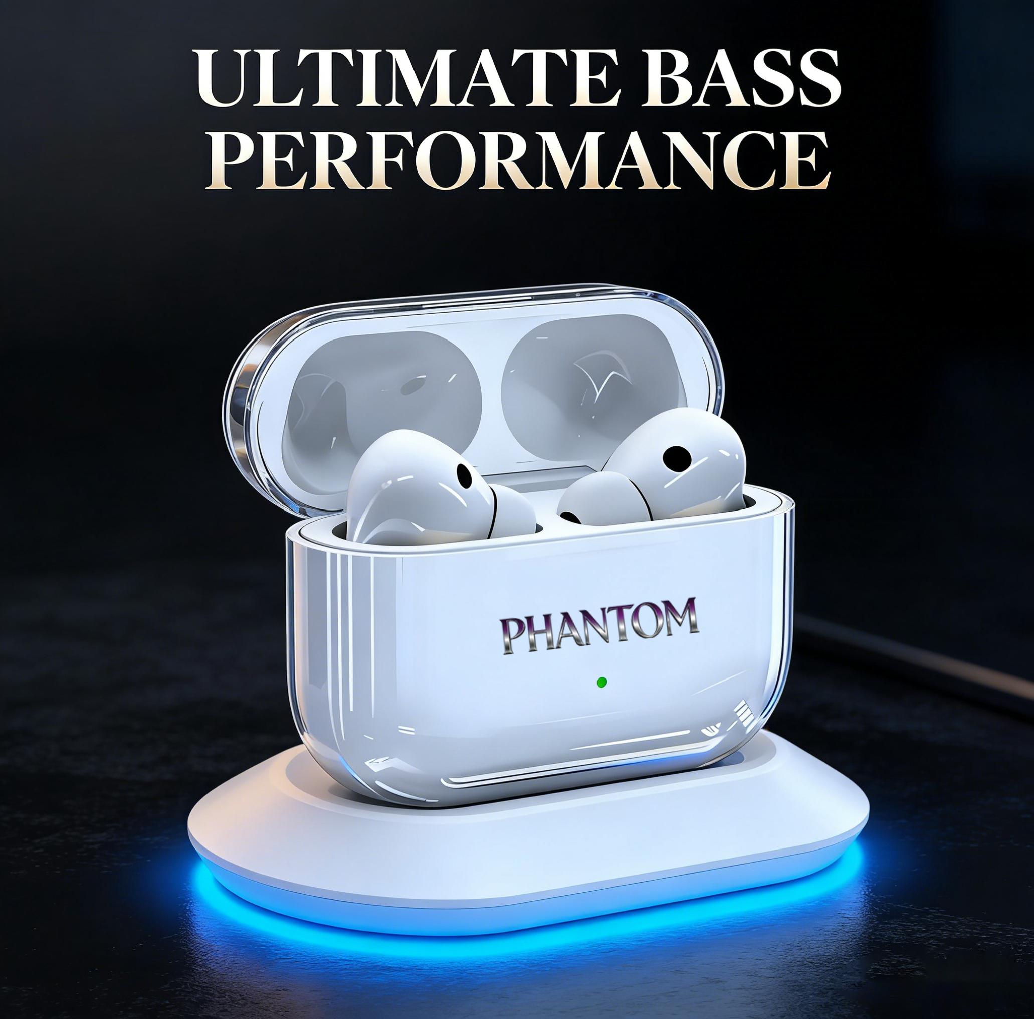 2026 NEW EMBEDRONE PHANTOM LP-33 Earphone Nirkabel, Tahan Air IPX7, Baterai Tahan Lama, Bass Kuat, Surround 3D, Peredam Suara Cerdas, Gaming, Panggilan, Musik, Olahraga, Earphone Bluetooth Nirkabel